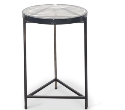 Стол журнальный CRV- Unit, Clear glass top matte brass finish 37 см 