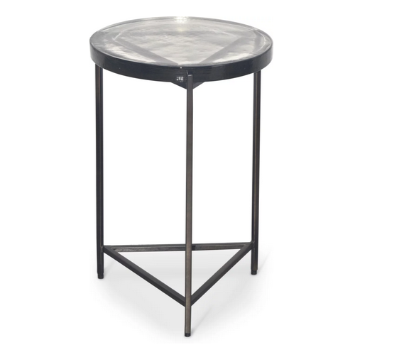 Стол журнальный CRV- Unit, Clear glass top matte brass finish 37 см 