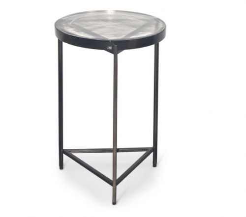 Стол журнальный CRV- Unit, Clear glass top matte brass finish 37 см 