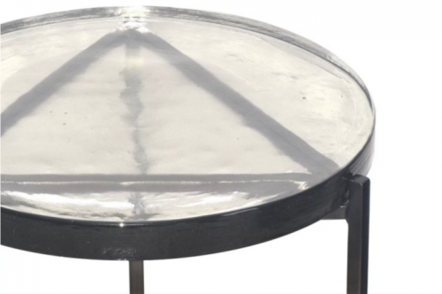 Стол журнальный CRV- Unit, Clear glass top matte brass finish 37 см 