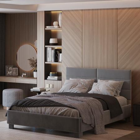 Двуспальная кровать с мягкой спинкой KOD- КР Элит