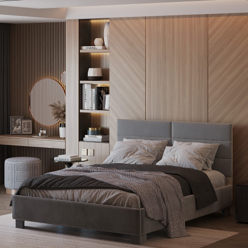 Двуспальная кровать с мягкой спинкой KOD- КР Элит