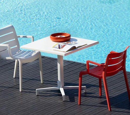 Стул с подлокотниками VLL- SCAB SUNSET (белый, тортора)