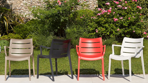 Стул с подлокотниками VLL- SCAB SUNSET (белый, тортора)