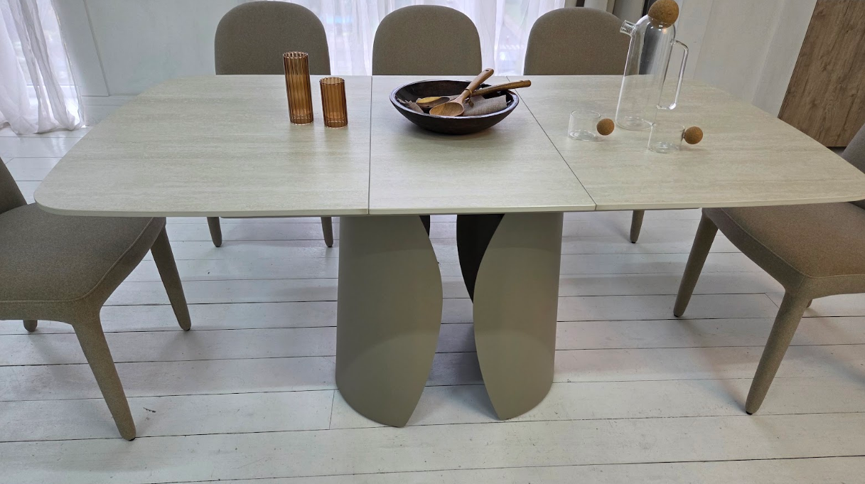 Стол керамический раскладной VTR- TML-1322 (Лунаріо) (крема марфиль/капучино)