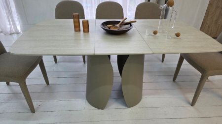 Стол керамический раскладной VTR- TML-1322 (Лунаріо) (крема марфиль/капучино)