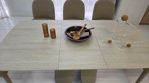 Стол керамический раскладной VTR- TML-1322 (Лунаріо) (крема марфиль/капучино)