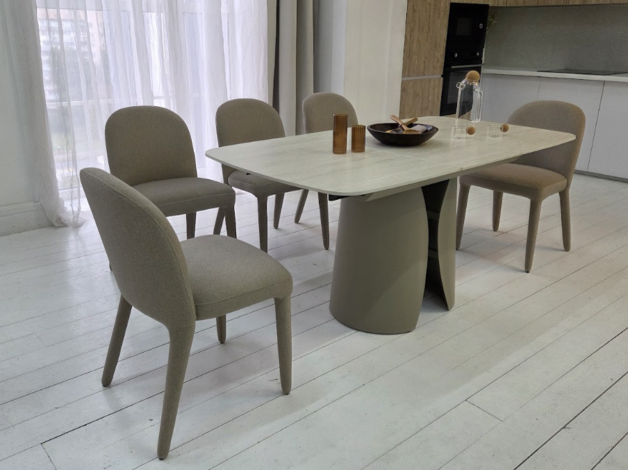 Стол керамический раскладной VTR- TML-1322 (Лунаріо) (крема марфиль/капучино)