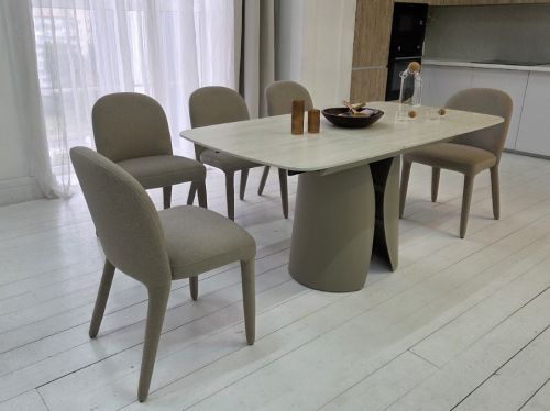 Стол керамический раскладной VTR- TML-1322 (Лунаріо) (крема марфиль/капучино)