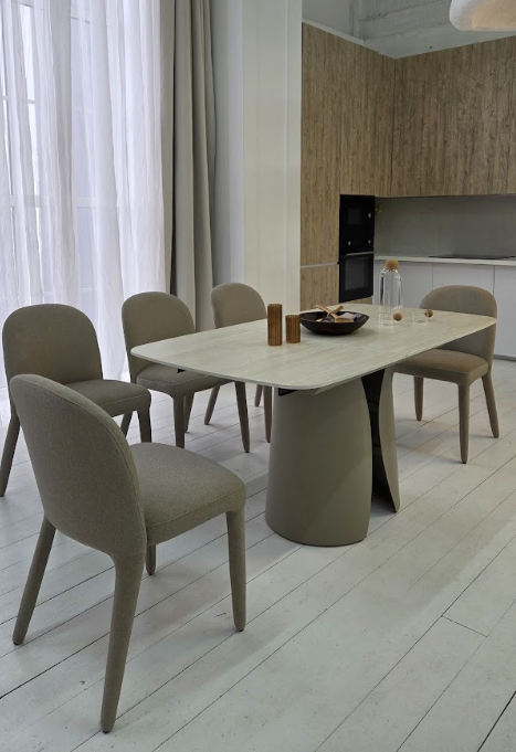 Стол керамический раскладной VTR- TML-1322 (Лунаріо) (крема марфиль/капучино)