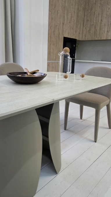 Стол керамический раскладной VTR- TML-1322 (Лунаріо) (крема марфиль/капучино)