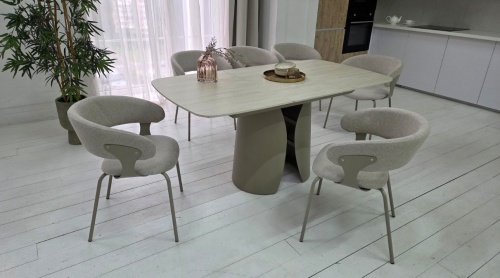 Стол керамический раскладной VTR- TML-1322 (Лунаріо) (крема марфиль/капучино)