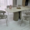 Стол керамический раскладной VTR- TML-1322 (Лунаріо) (крема марфиль/капучино)
