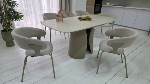 Стол керамический раскладной VTR- TML-1322 (Лунаріо) (крема марфиль/капучино)