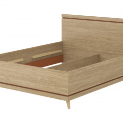 Кровать двуспальная Helvetia SCANDI (дуб/кирпич)