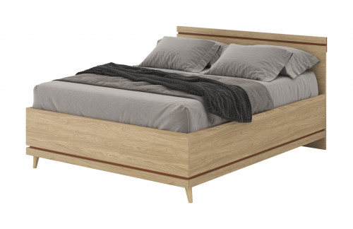 Кровать двуспальная Helvetia SCANDI (дуб/кирпич)