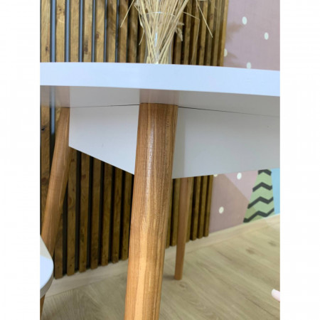 Обеденный стол круглый Майами-1 деревянные ножки дуб Аппалачи (LION-041150)