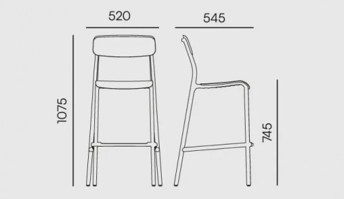 Барный стул уличный VLL- FERNE Remo (серый, зеленый)