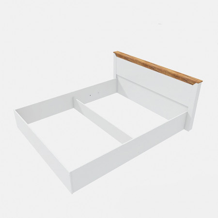 Кровать двуспальная EVR- Нордик (основа каркас) дуб крафт золотой + белый