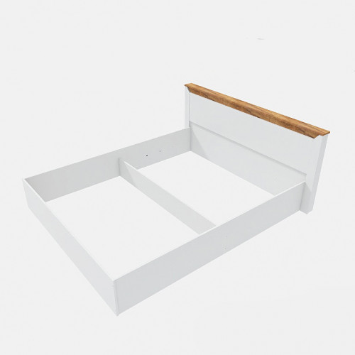 Кровать двуспальная EVR- Нордик-1600 (основа каркас) дуб крафт золотой + белый