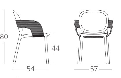 Кресло обеденное уличное VLL- SCAB Hug 2382 (тортора, карамель)​
