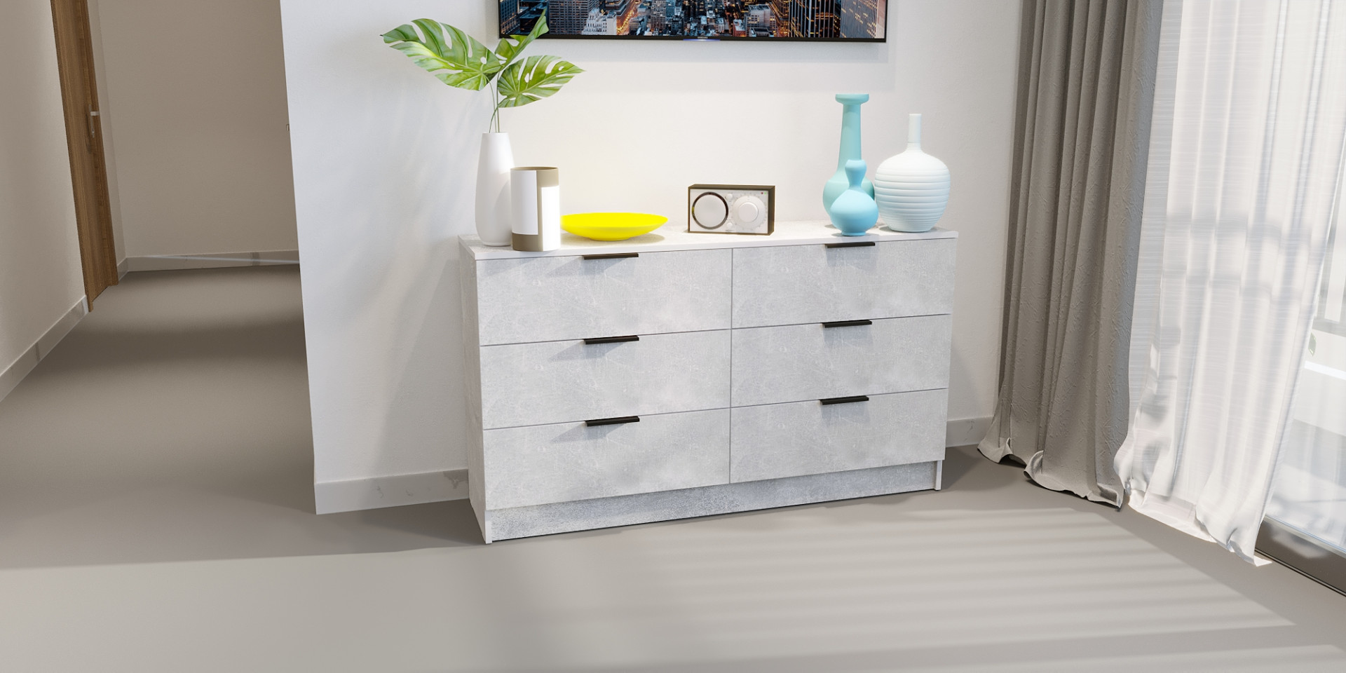 Комод на 6 ящиков ViA- Сити 1