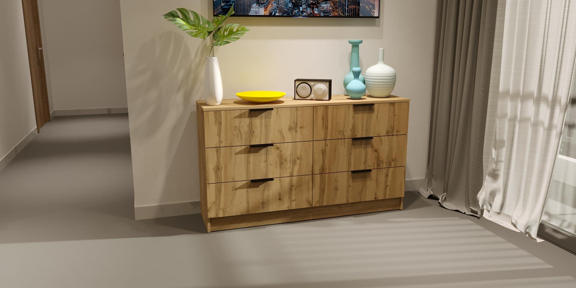 Комод на 6 ящиков ViA- Сити 1