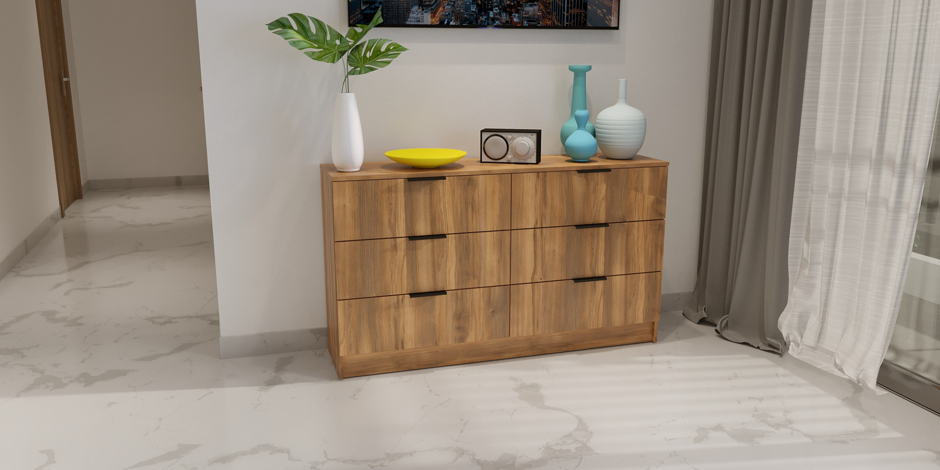 Комод на 6 ящиков ViA- Сити 1