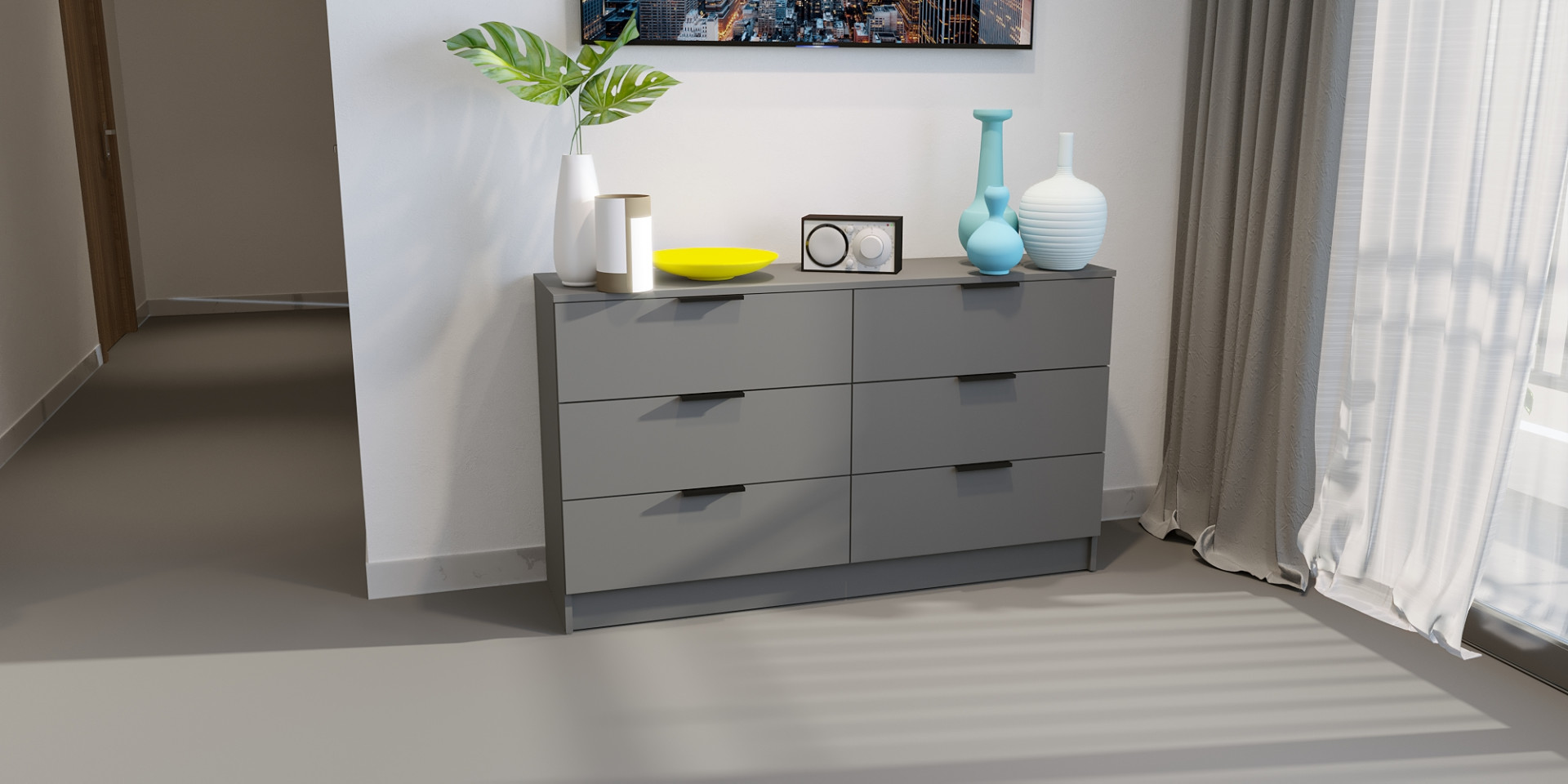 Комод на 6 ящиков ViA- Сити 1