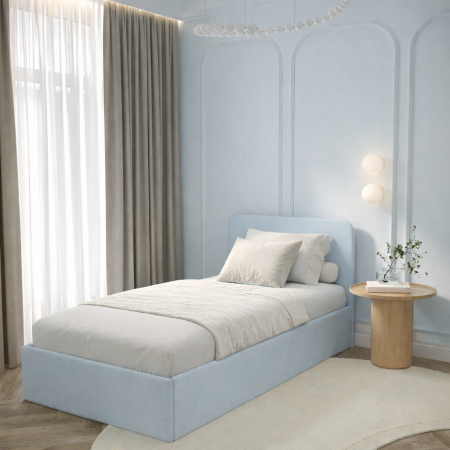 Односпальна кровать с мягкой обивкой и ортопедическими ламелями KOD- КР-90 Хюгге