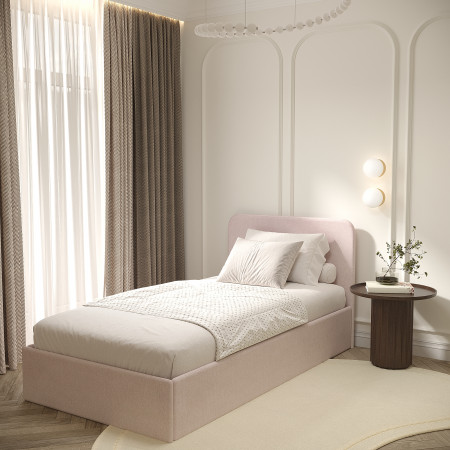 Односпальна кровать с мягкой обивкой и ортопедическими ламелями KOD- КР-90 Хюгге