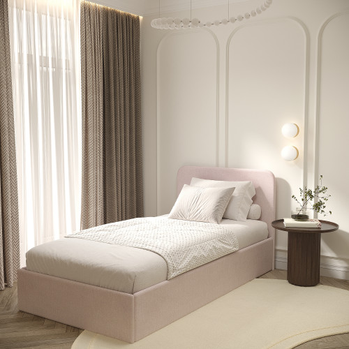 Односпальна кровать с мягкой обивкой и ортопедическими ламелями KOD- КР-90 Хюгге