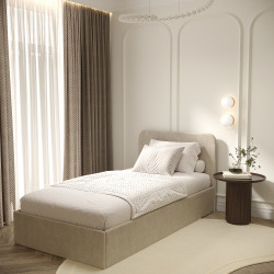 Односпальна кровать с мягкой обивкой и ортопедическими ламелями KOD- КР-90 Хюгге