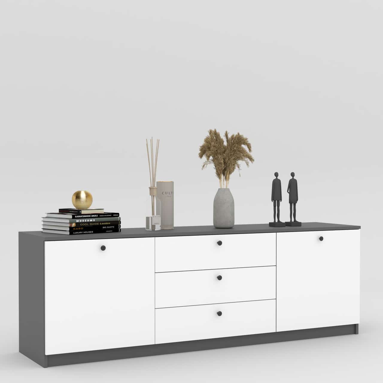 Комод 60х180х42 см KOD- КМ-4 макс (белый фасад)