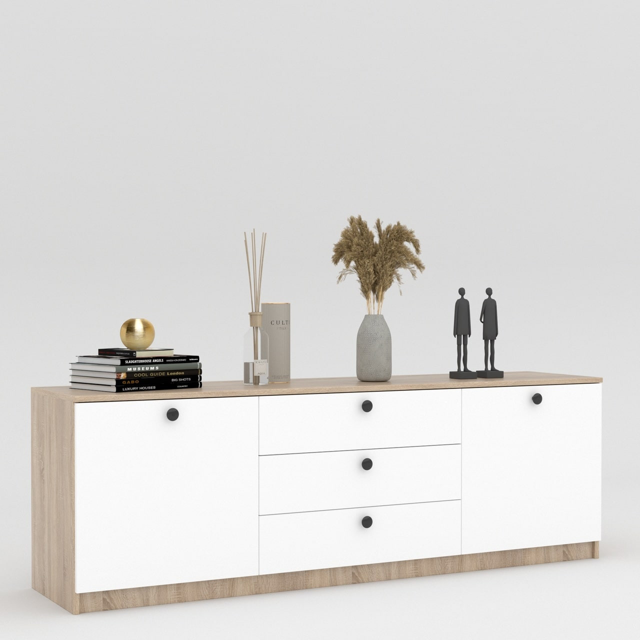 Комод 60х180х42 см KOD- КМ-4 макс (белый фасад)