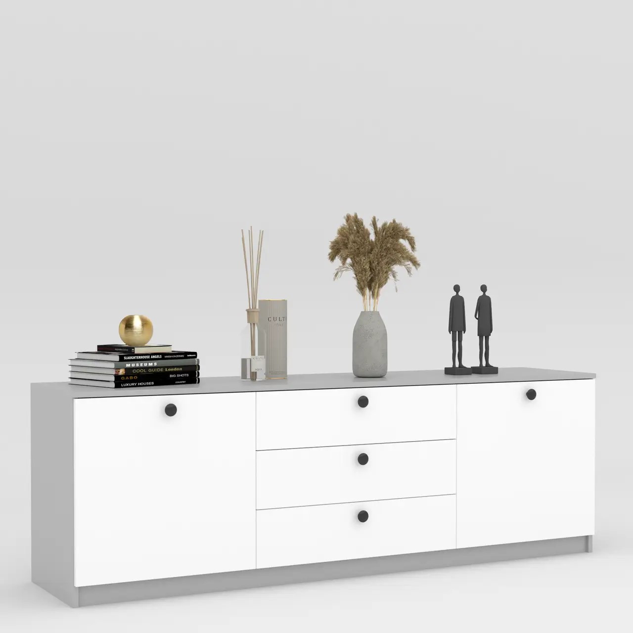 Комод 60х180х42 см KOD- КМ-4 макс (белый фасад)