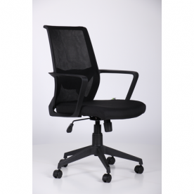 Кресло офисное AMF- Tin (сиденье Саванна nova Black 19/спинка Сетка SL-00 черная)