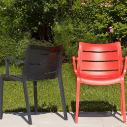 Стул с подлокотниками VLL- SCAB SUNSET (графит, красный)