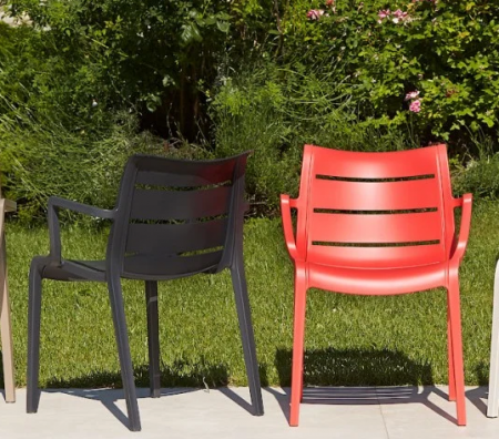Стул с подлокотниками VLL- SCAB SUNSET (графит, красный)