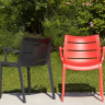 Стул с подлокотниками VLL- SCAB SUNSET (графит, красный)