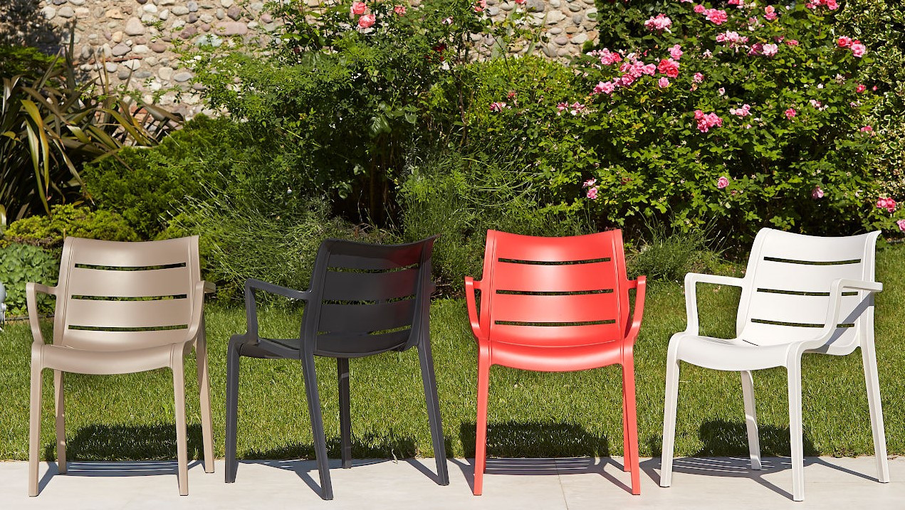 Стул с подлокотниками VLL- SCAB SUNSET (графит, красный)