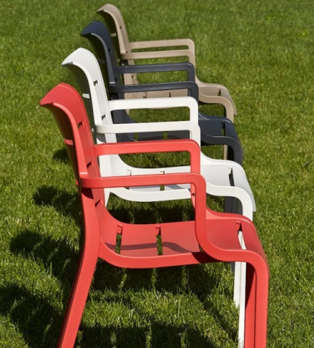 Стул с подлокотниками VLL- SCAB SUNSET (графит, красный)