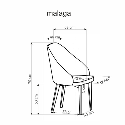 Стул обеденный деревянный Halmar MALAGA (корица, бежевый, пепельный)