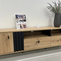 Тумба под телевизор Perfect Home Мадис / Madis 1-дверная с 2 ящиками 1D2S/165 Дуб артизан/антрацит