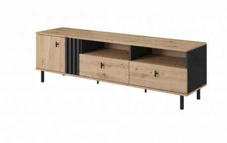 Тумба под телевизор Perfect Home Мадис / Madis 1-дверная с 2 ящиками 1D2S/165 Дуб артизан/антрацит