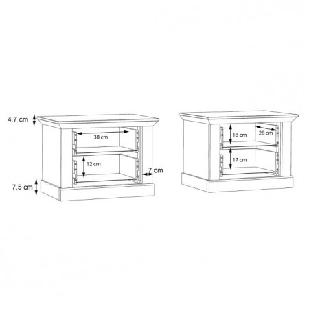 Комплект из 2 прикроватных тумбочек Forte KASHMIR KSMK021ST-D43
