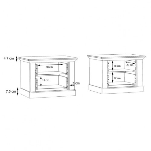 Комплект из 2 прикроватных тумбочек Forte KASHMIR KSMK021ST-D43