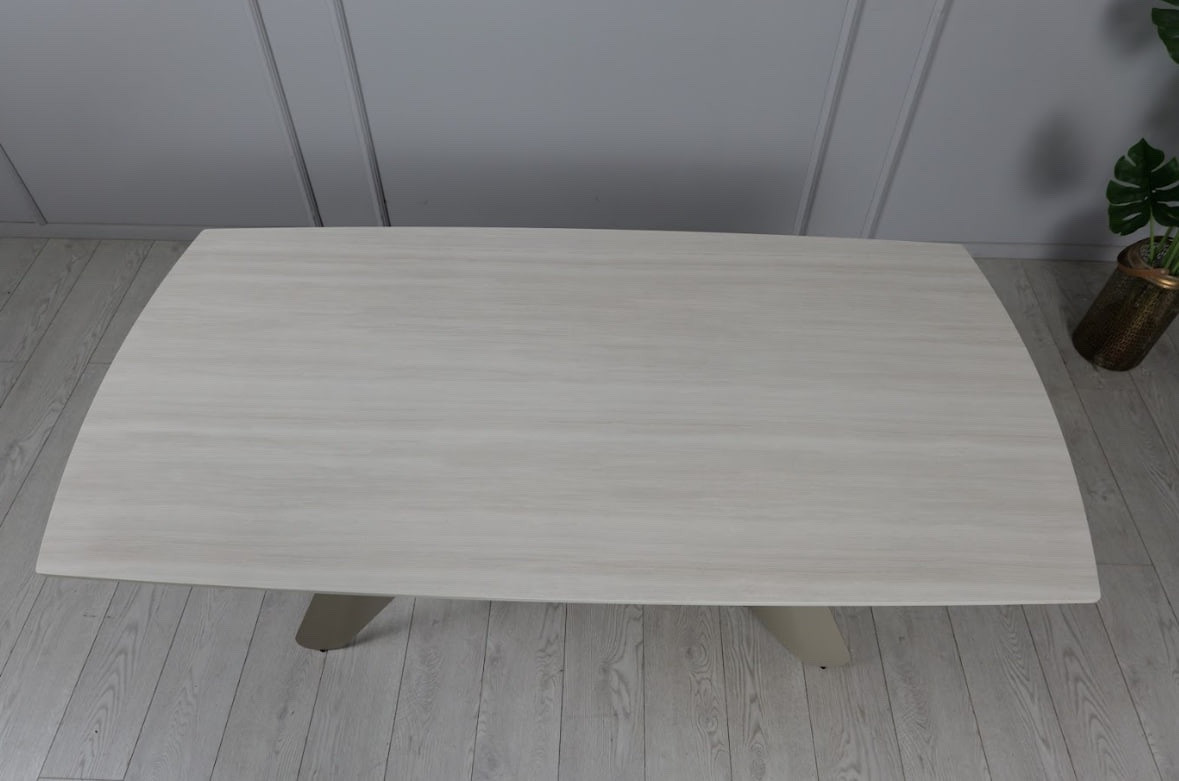 Стол обеденный раскладной TOP- FRISCO Кармен бежевый мат/ ноги тауп 1800/2600X900X750