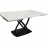 Стол раскладной INI- HILDA CERAMIC 160(240)*90 белый мат/ черный каркас   