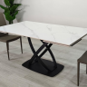 Стол раскладной INI- HILDA CERAMIC 160(240)*90 белый мат/ черный каркас   